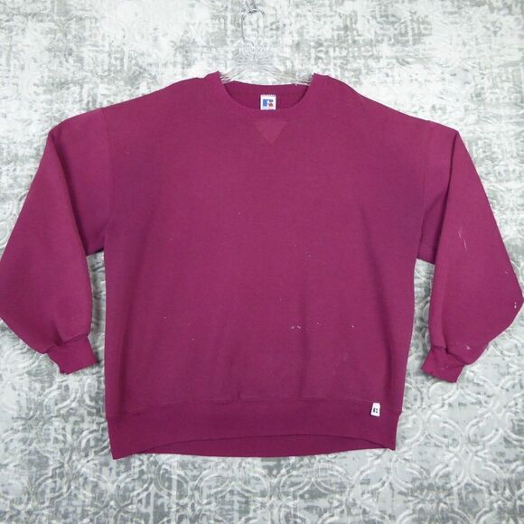 Vintage Russell Athletic Sweatshirt Adult XXL 2XL Red Thrashed Made In USA - Picture 1 of 13